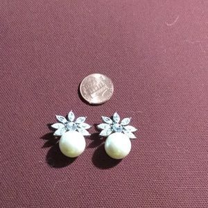 Gorgeous faux pierced pearl/rhinestone earrings.